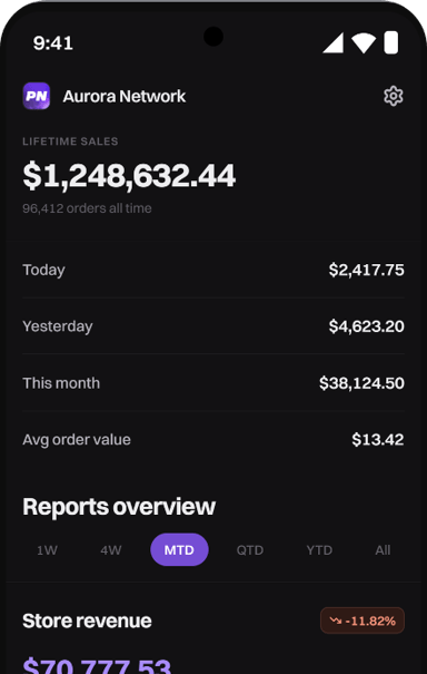 PayNow app, store overview