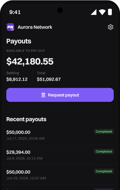 PayNow app, payouts